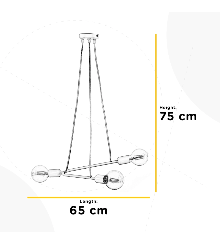 LAMPADARIO 3 LUCI ONLI "BOOMERANG" NERO E27